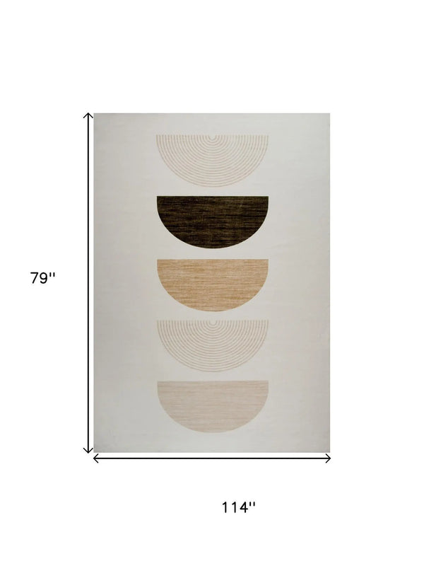 7' X 10' Cream Abstract Area Rug Homeroots Home Decor