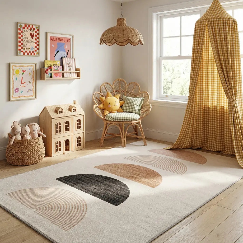 7' X 10' Cream Abstract Area Rug Homeroots Home Decor