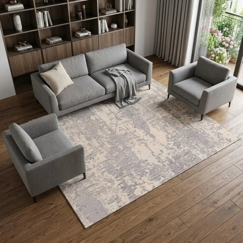 7' X 10' Gray And Beige Abstract Area Rug Homeroots Home Decor