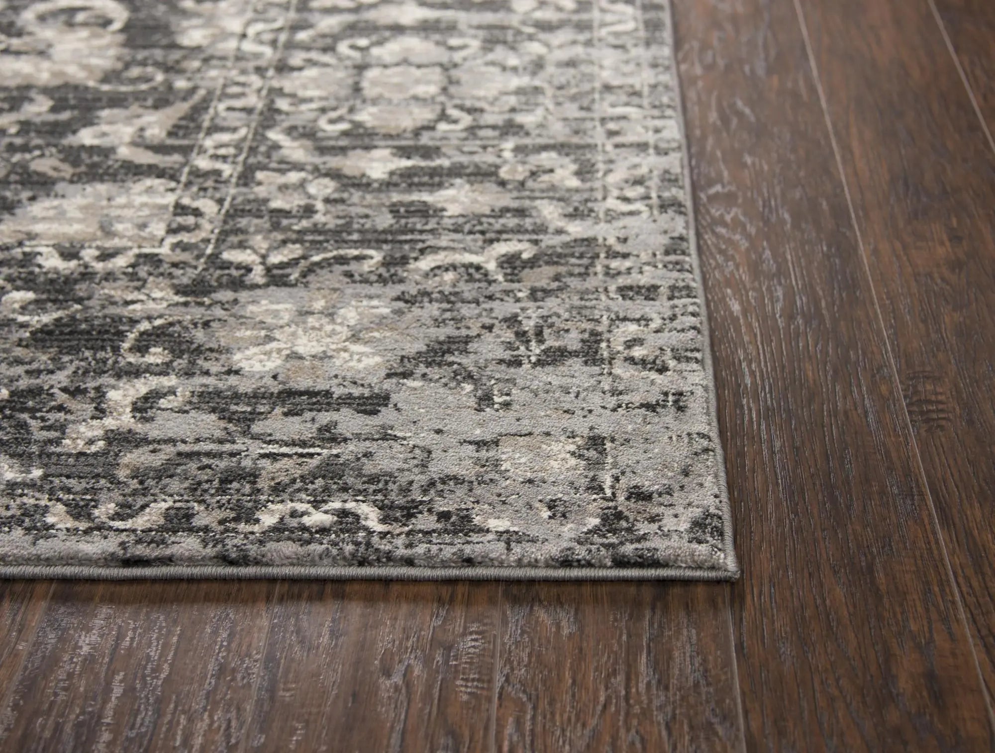 7' X 10' Gray Taupe Dark Gray Tan Ivory And Black Oriental Area Rug Homeroots Home Decor