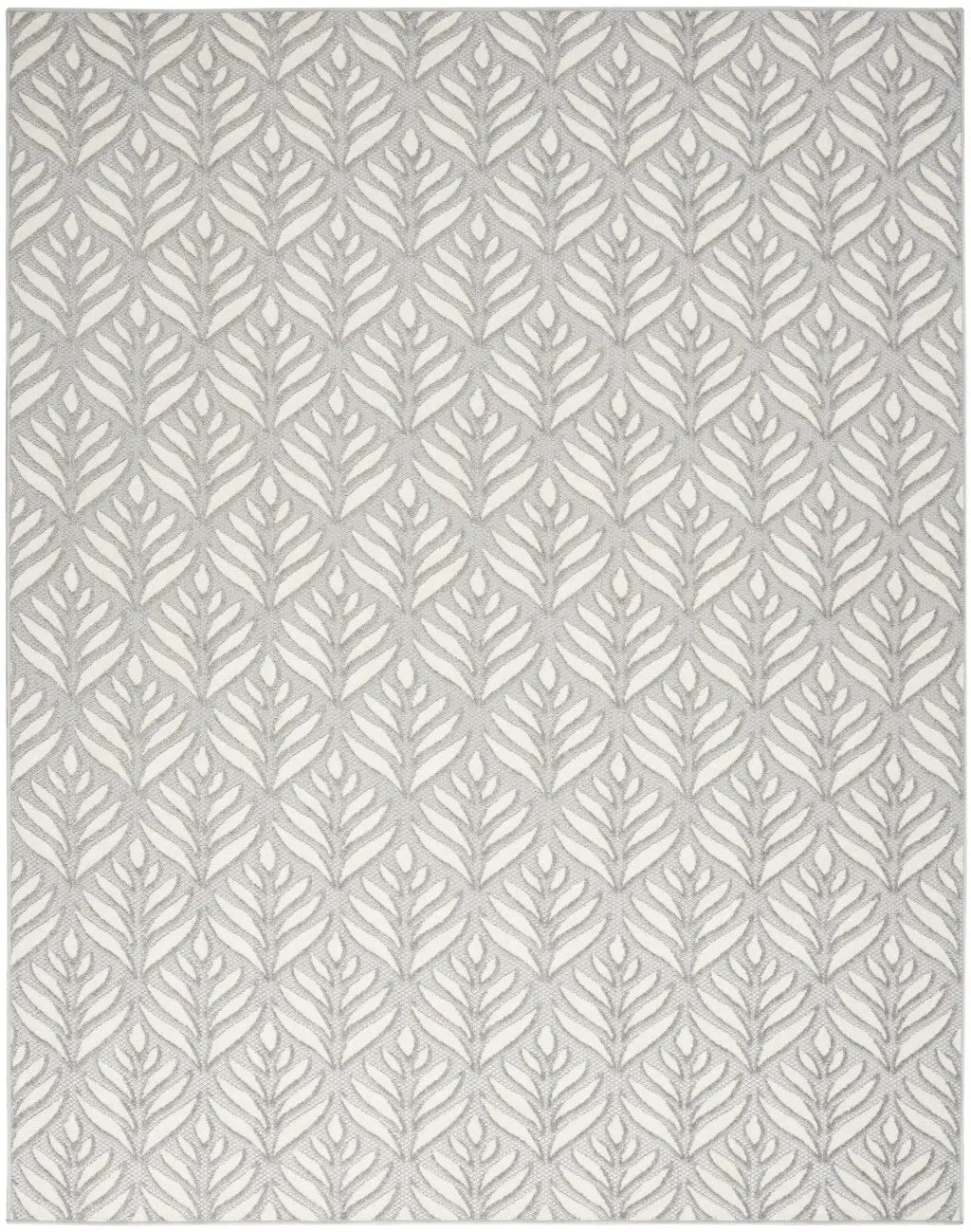 7' X 10' Grey Floral Stain Resistant Non Skid Area Rug Homeroots Outdoor