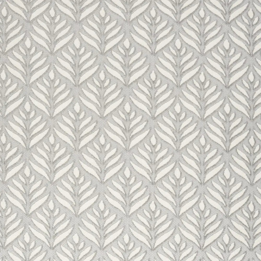 7' X 10' Grey Floral Stain Resistant Non Skid Area Rug Homeroots Outdoor