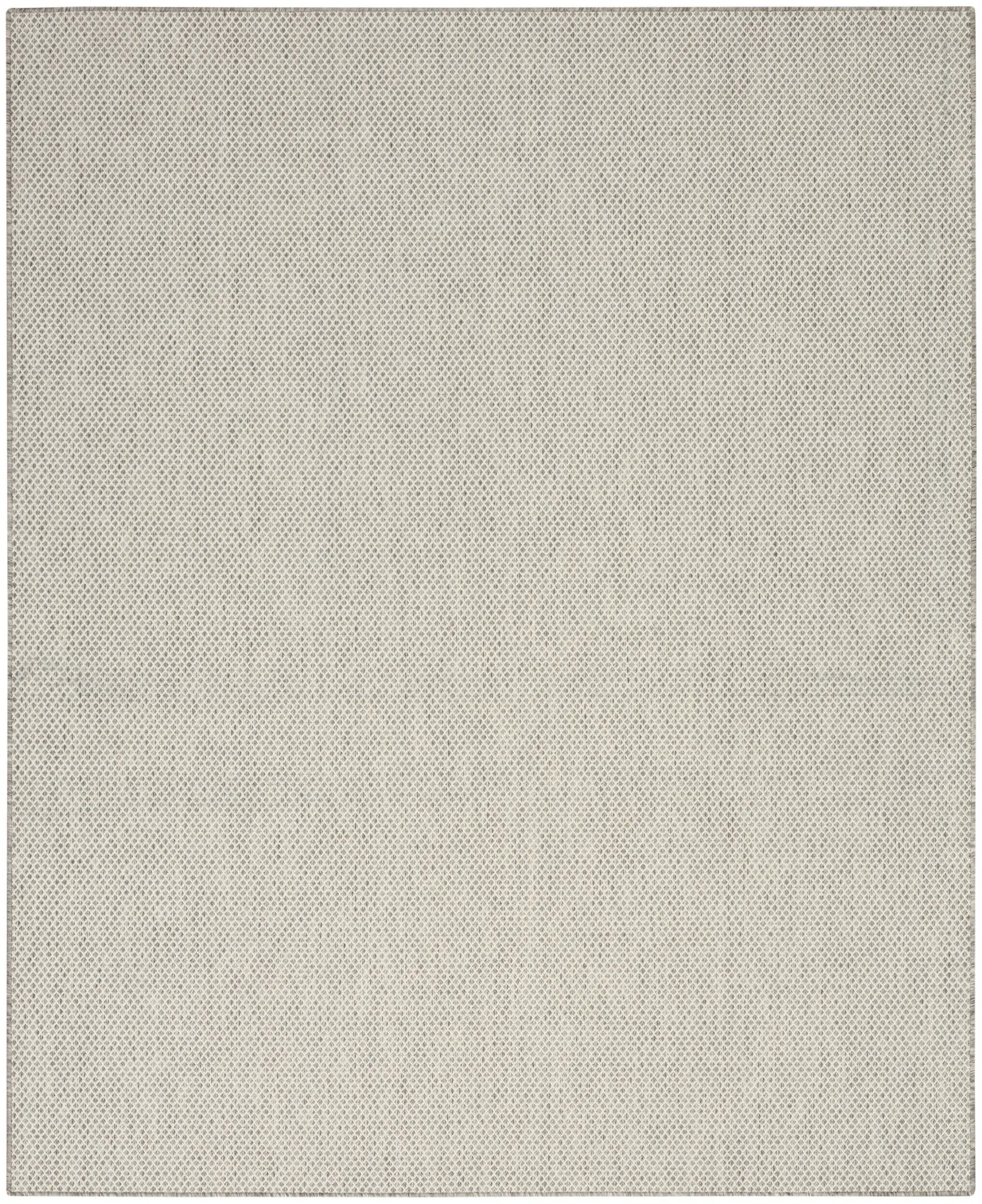 7' X 10' Ivory And Silver Indoor Outdoor Area Rug Homeroots Outdoor
