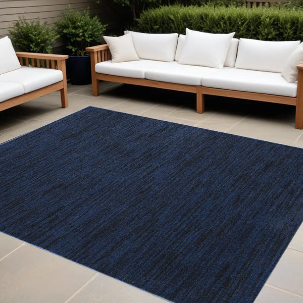 7' X 10' Midnight Blue Indoor Outdoor Area Rug - GreatEagleInc