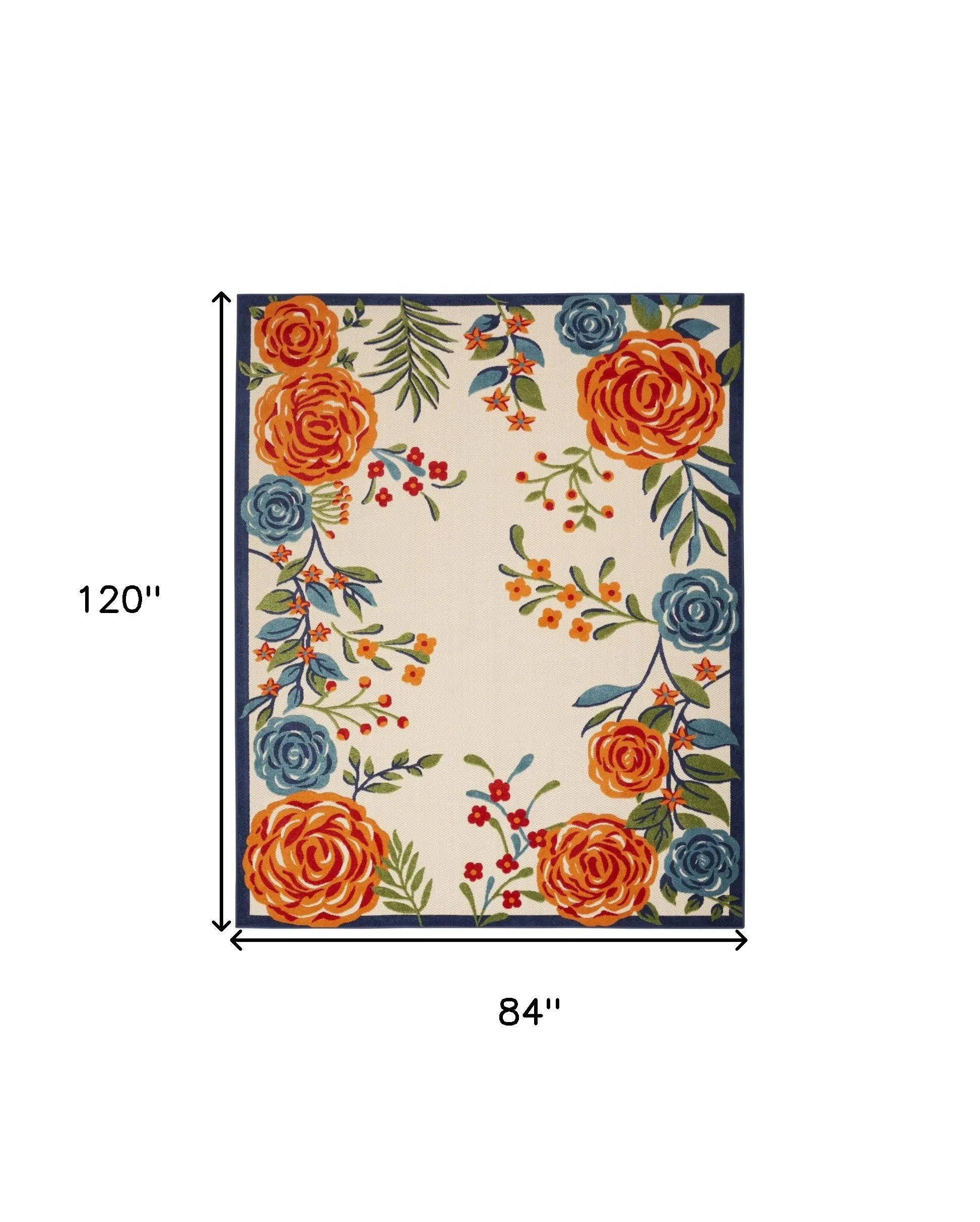 7' X 10' Multicolor Floral Stain Resistant Non Skid Area Rug Homeroots Outdoor