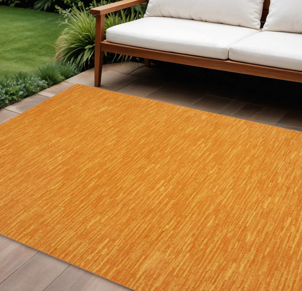 7' X 10' Orange Indoor Outdoor Area Rug - GreatEagleInc