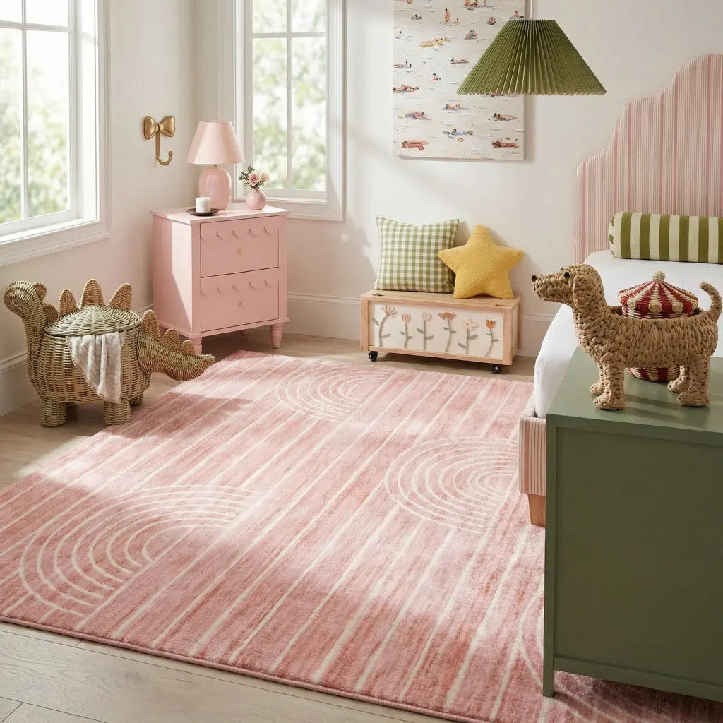 7' X 10' Pink Abstract Area Rug Homeroots Home Decor