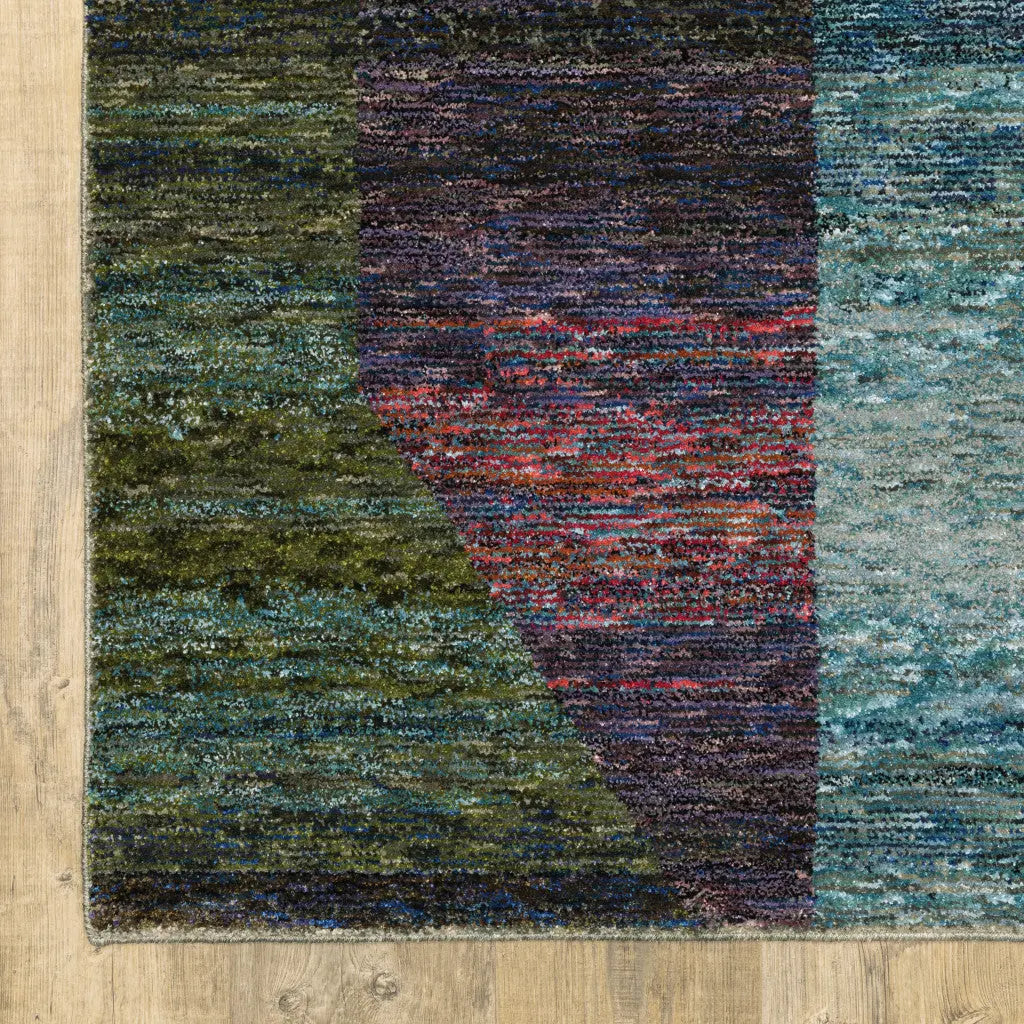 7' X 10' Purple and Red Geometric Power Loom Area Rug Homeroots Home Decor
