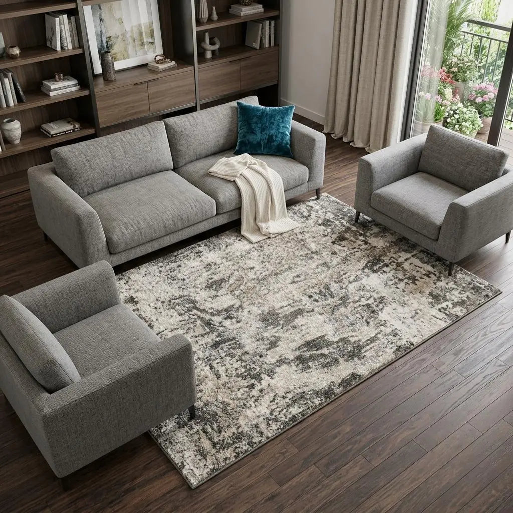 7' X 10' Silver Beige And Taupe Abstract Area Rug Homeroots Home Decor