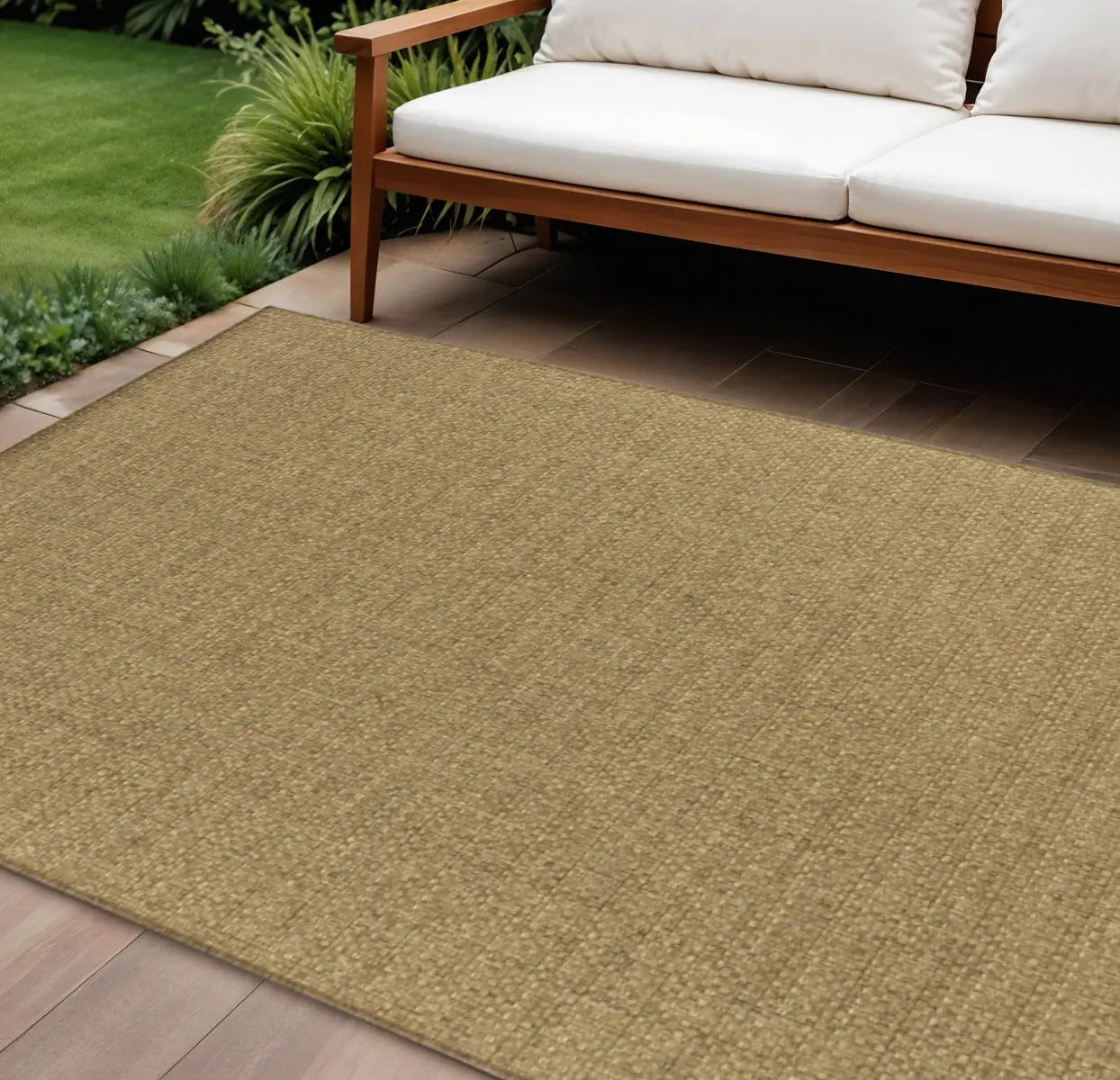 7' X 10' Tan Indoor Outdoor Area Rug Homeroots Outdoor