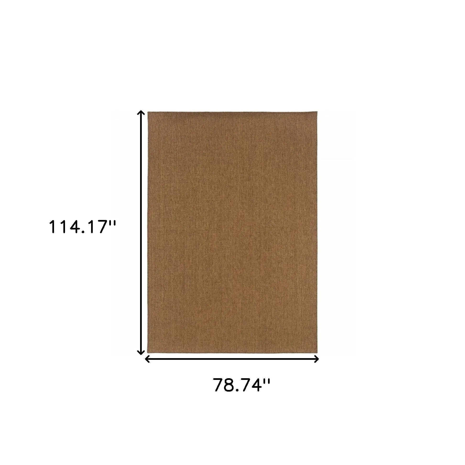 7' X 10' Tan Stain Resistant Indoor Outdoor Area Rug Homeroots Outdoor