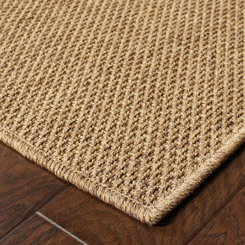 7' X 10' Tan Stain Resistant Indoor Outdoor Area Rug Homeroots Outdoor