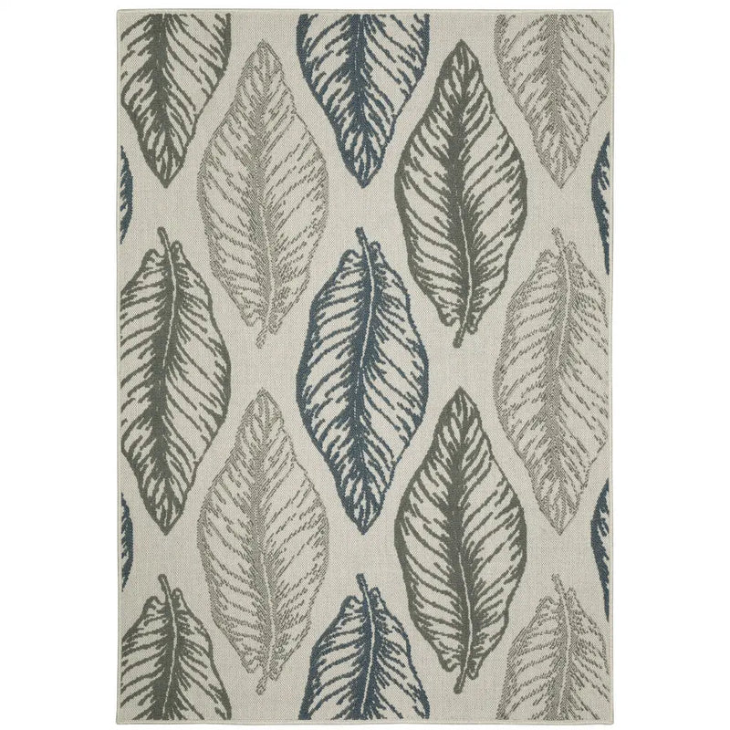 7' X 9' Beige Floral Stain Resistant Indoor Outdoor Area Rug Homeroots Outdoor