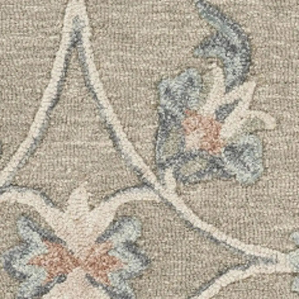 7' X 9' Blue And Silver Wool Hand Tufted Area Rug Homeroots Home Decor