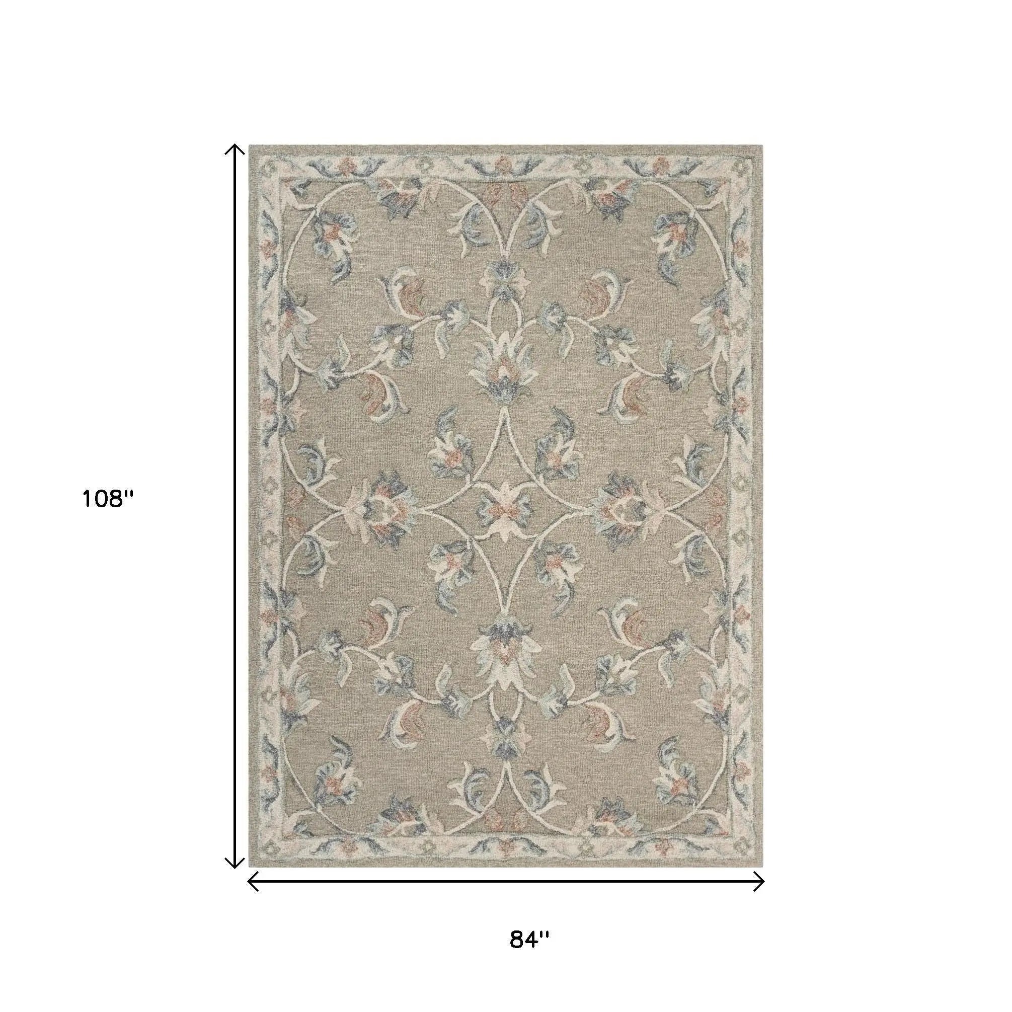 7' X 9' Blue And Silver Wool Hand Tufted Area Rug Homeroots Home Decor