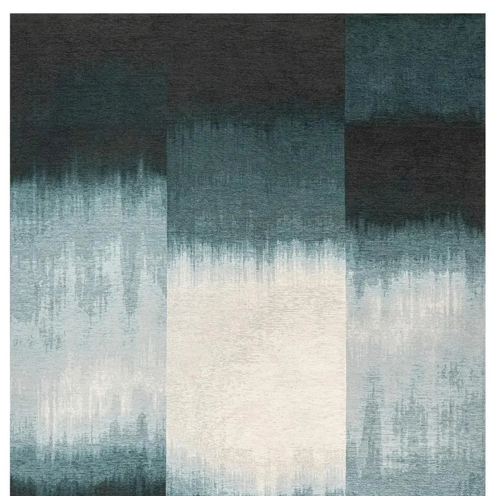 7' X 9' Blue And White Abstract Washable Area Rug With UV Protection Homeroots Home Decor