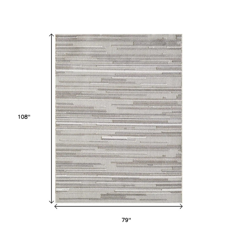 7' X 9' Gray Abstract Stain Resistant Indoor Outdoor Area Rug Homeroots Outdoor