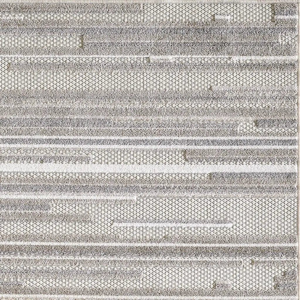 7' X 9' Gray Abstract Stain Resistant Indoor Outdoor Area Rug Homeroots Outdoor
