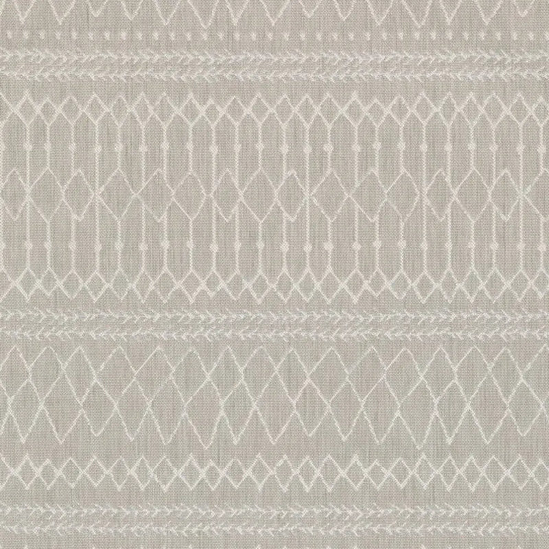 7' X 9' Gray And Ivory Geometric Indoor Outdoor Area Rug Homeroots Outdoor