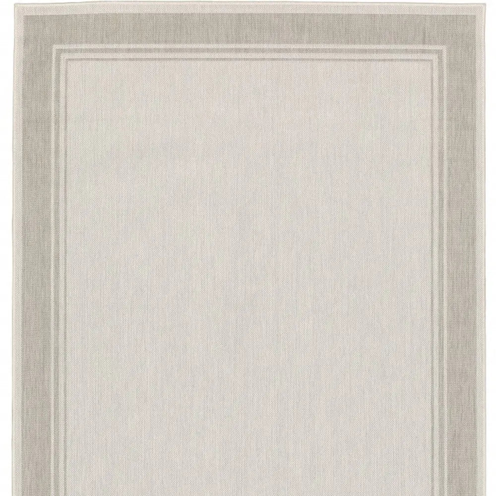 7' X 9' Gray And Ivory Indoor Outdoor Area Rug Homeroots Outdoor
