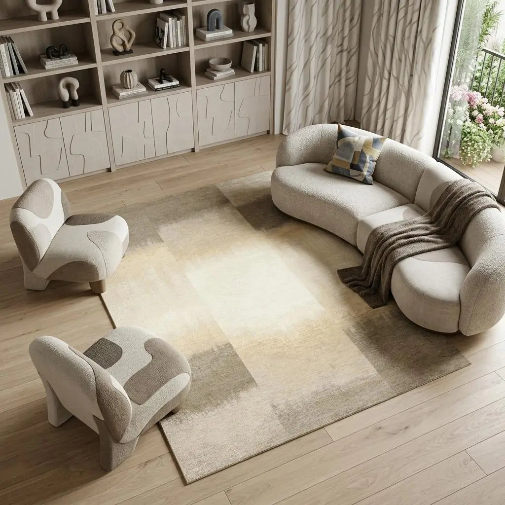 7' X 9' Gray And White Abstract Washable Area Rug With UV Protection Homeroots Home Decor