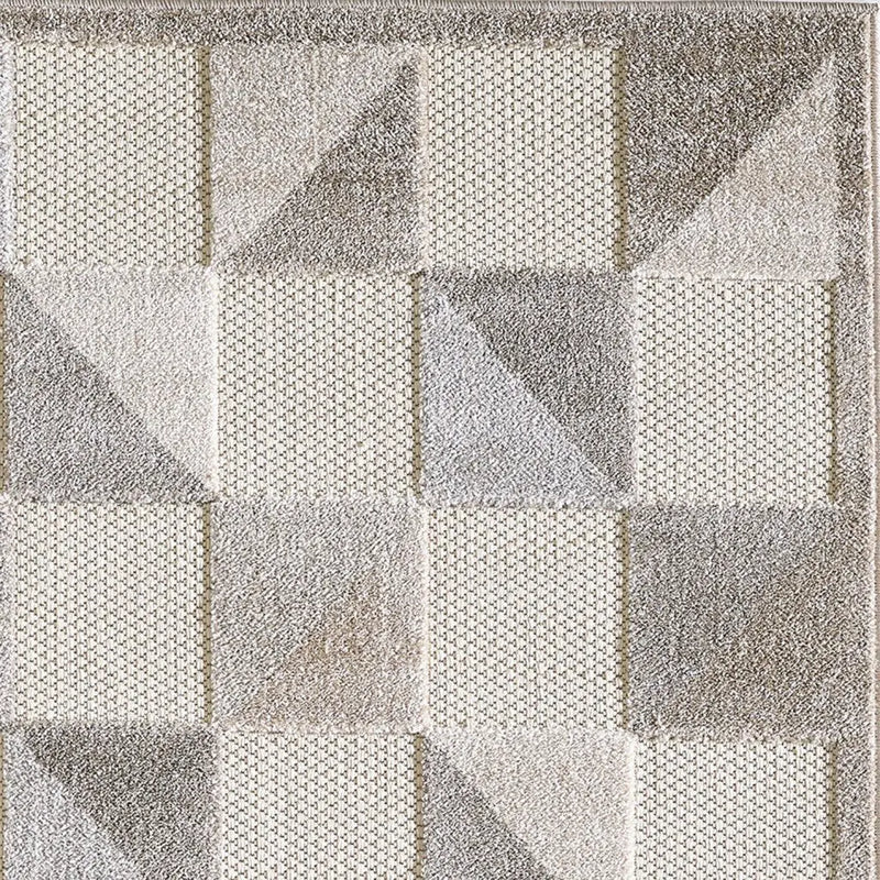 7' X 9' Gray Geometric Stain Resistant Indoor Outdoor Area Rug Homeroots Outdoor