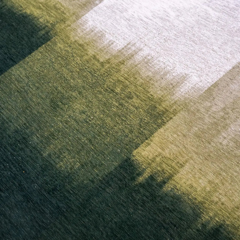7' X 9' Green And White Abstract Washable Area Rug With UV Protection Homeroots Home Decor