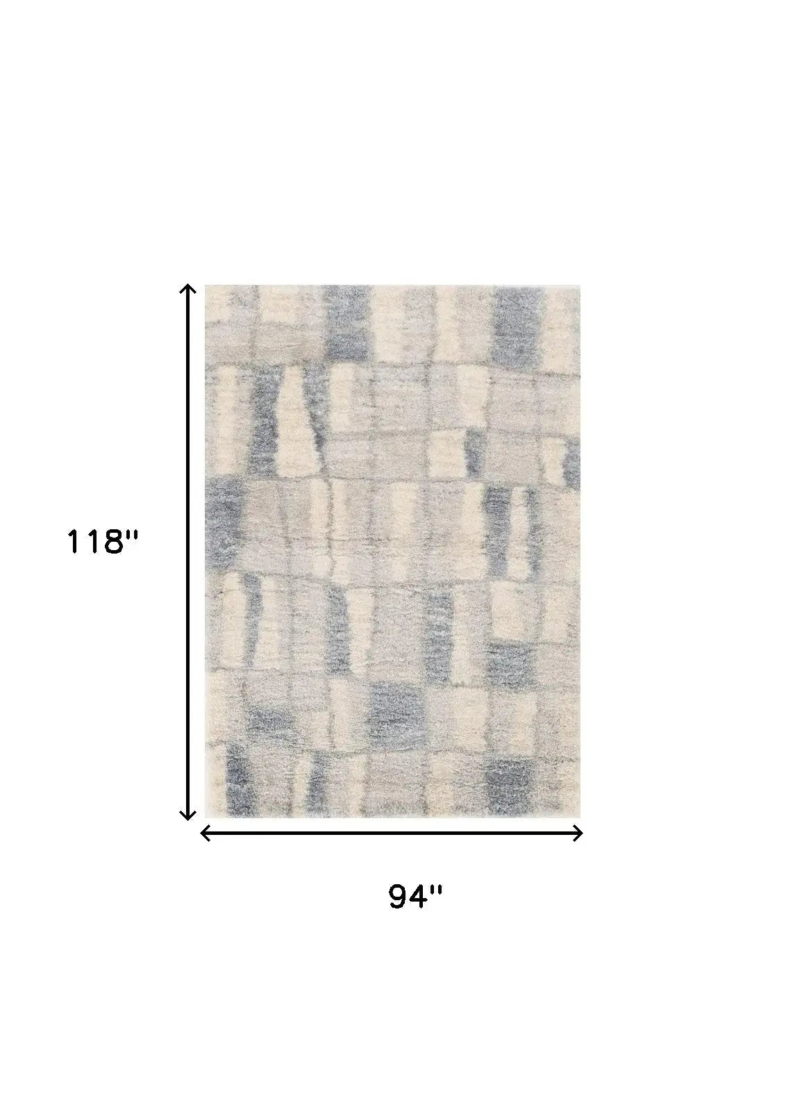 7' X 9' Ivory and Blue Area Rug Homeroots Home Decor