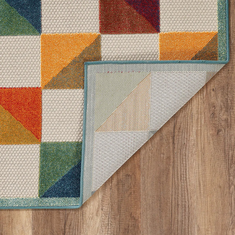 7' X 9' Orange And Ivory Indoor Outdoor Area Rug Homeroots Outdoor