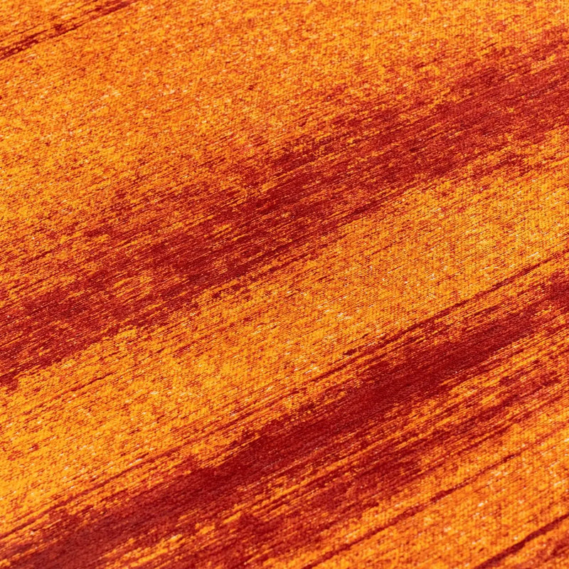 7' X 9' Orange And White Abstract Washable Area Rug With UV Protection Homeroots Home Decor