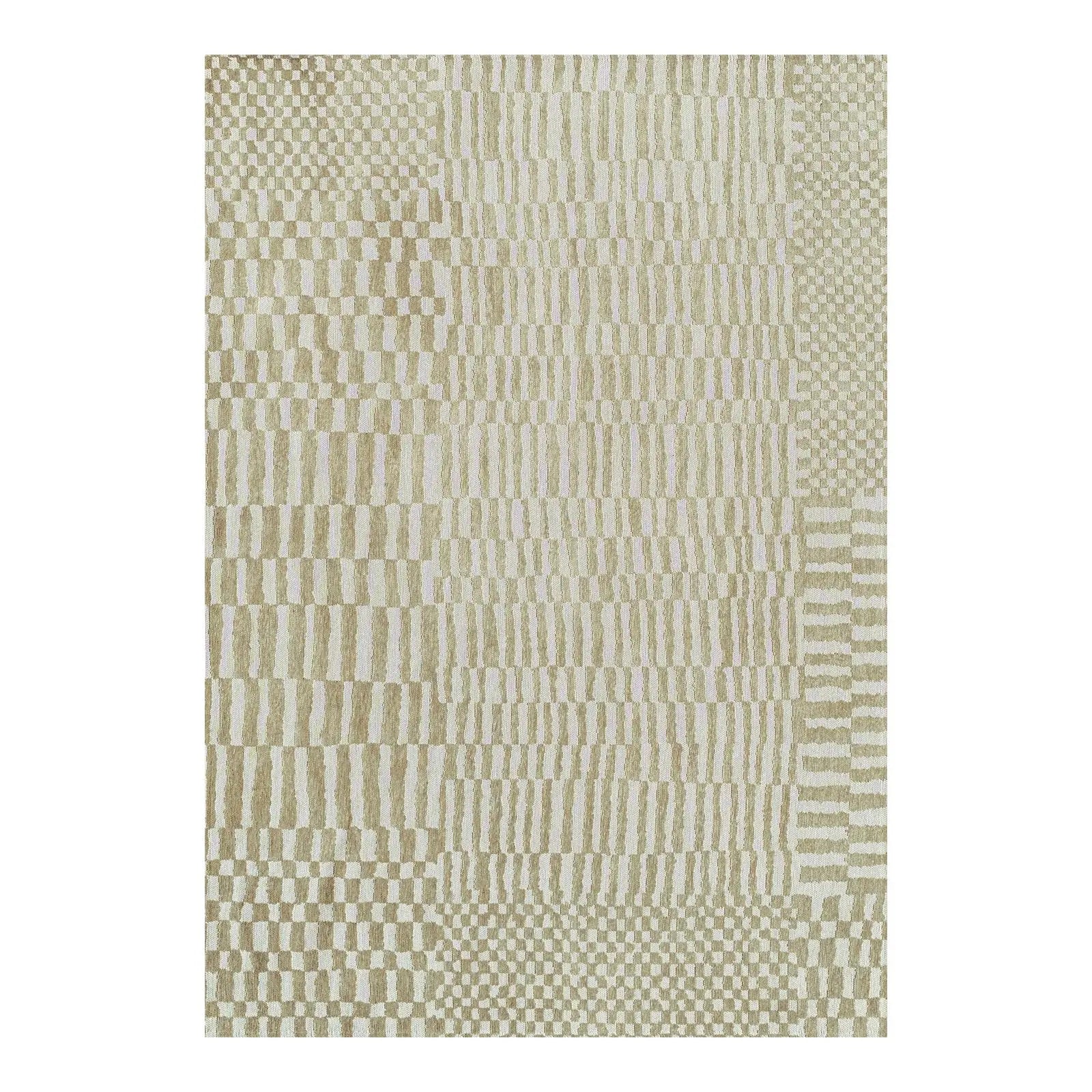 7' X 9' Tan And White Abstract Washable Area Rug With UV Protection Homeroots Home Decor
