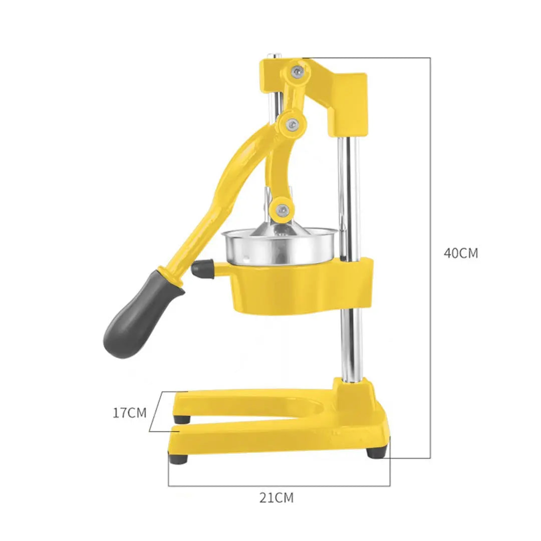 7" Yellow Black And Silver Stainless Steel Manual Juicer Homeroots Kitchen & Dining