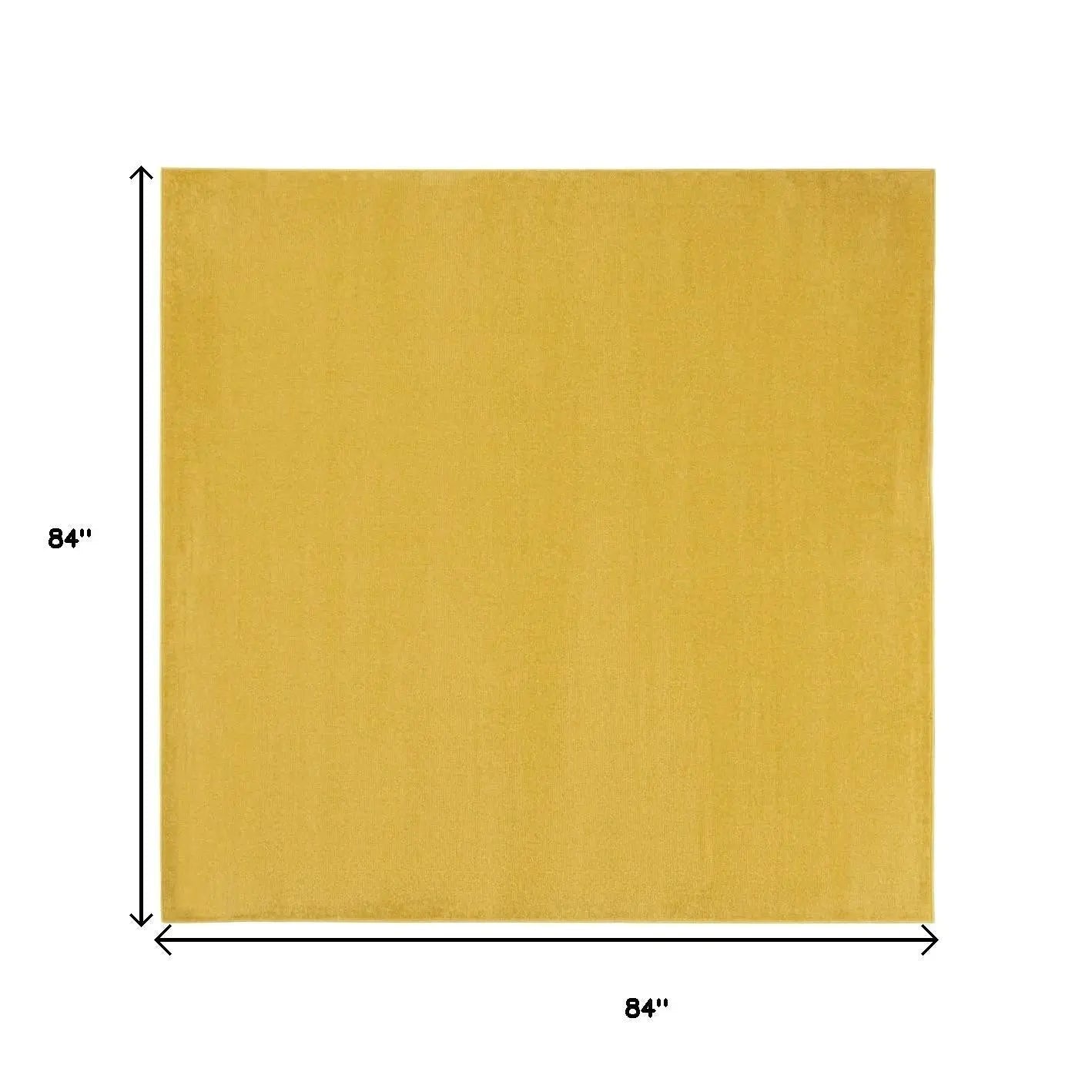 7' Yellow Square Indoor Outdoor Area Rug - GreatEagleInc