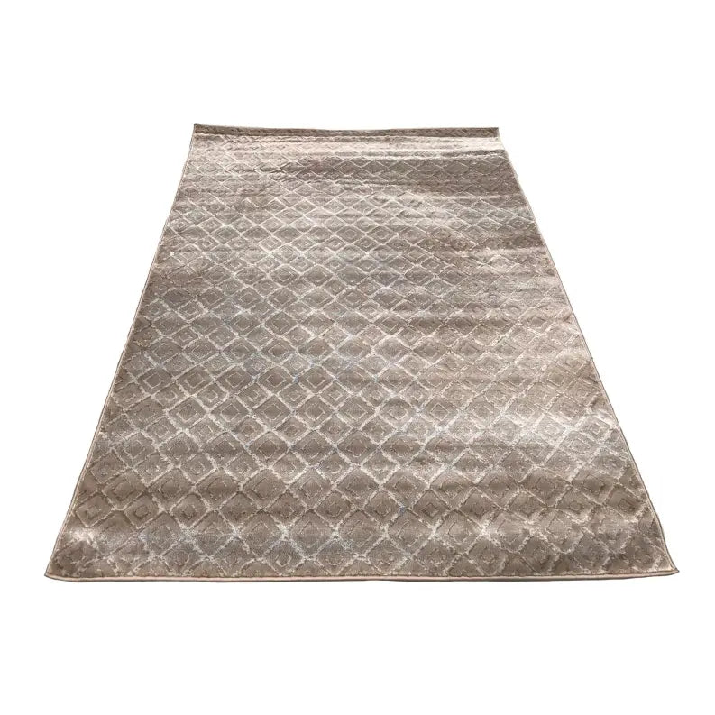 7'10" x 10'3" feet Dark Beige Geometric Silky Glam Area Rug Home Mart Goods