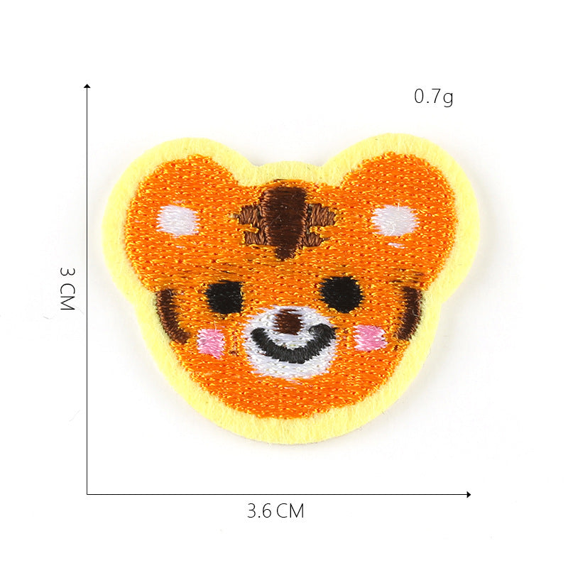 Embroidered patch cartoon animal bear flower DIY children's clothing accessories sewing ironing patch stickers jewelry patch 2