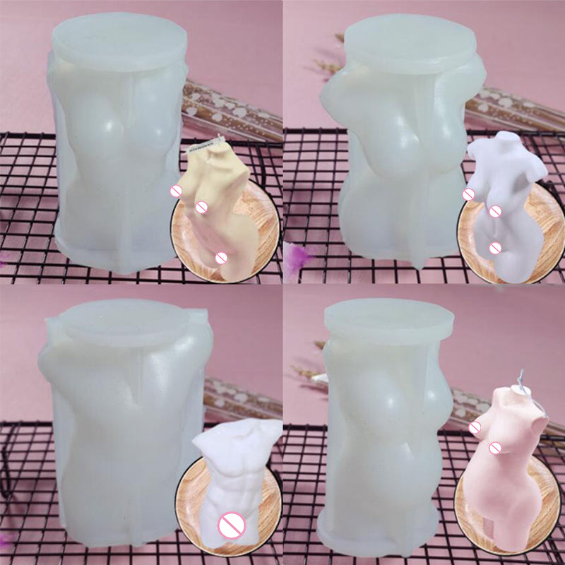 Female Body Art Statue Candle Silicone Mold Home Decoration Crafts Making Mould Female Male Body Figurines Candle 3D Mould