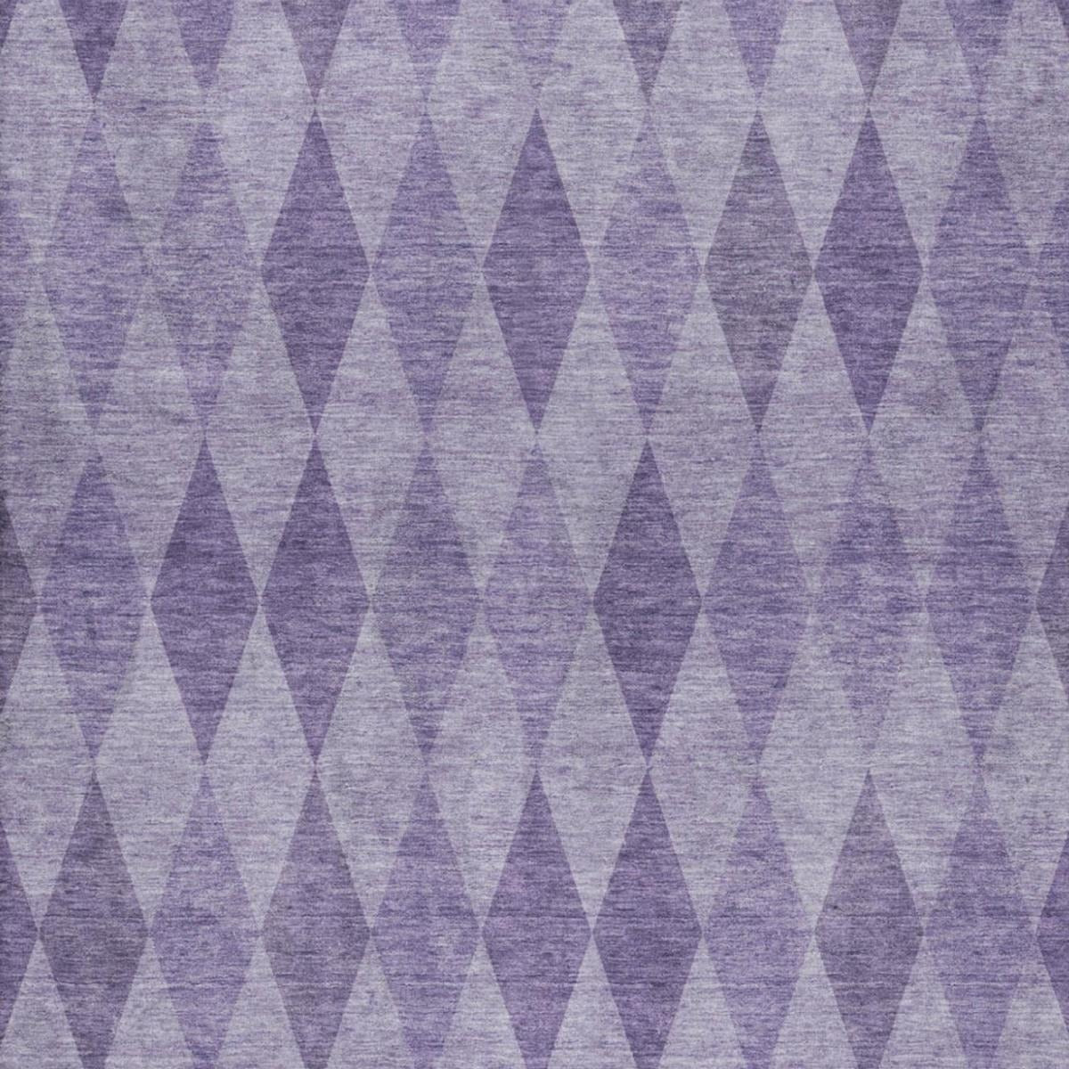 3' X 5' Purple And Lavender Geometric Shag Washable Area Rug With UV Protection - Home & Garden