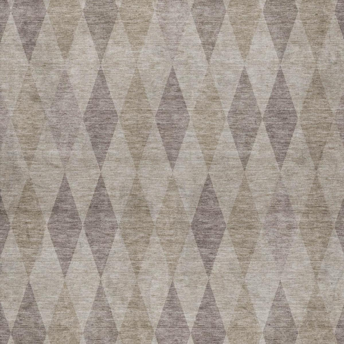 5' X 8' Beige And Gray Geometric Shag Washable Area Rug With UV Protection - Home & Garden