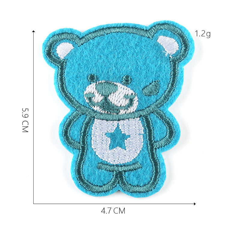 Embroidered patch cartoon animal bear flower DIY children's clothing accessories sewing ironing patch stickers jewelry patch 7