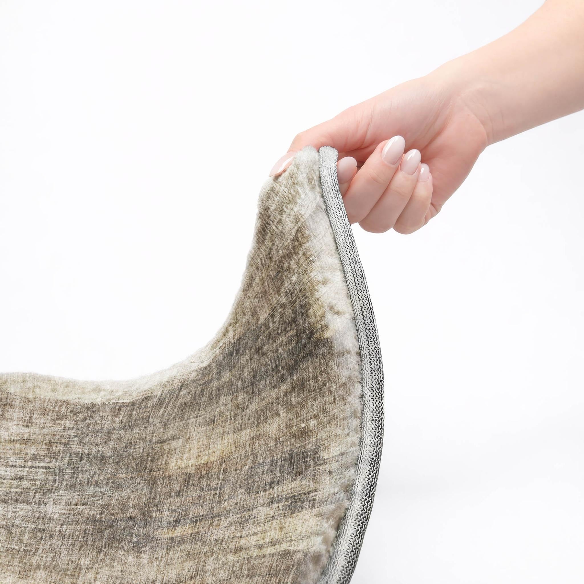 10' X 14' Taupe And Beige Abstract Shag Washable Area Rug With UV Protection - Home & Garden