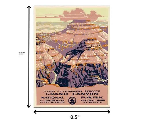 8.5" X 11" Grand Canyon C1938 Vintage Travel Poster Wall Art Homeroots Home Decor