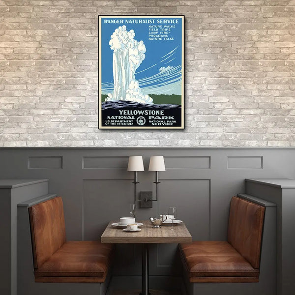 8.5" x 11" Yellowstone National Park c1938 Vintage Travel Poster Wall Art Homeroots Home Decor