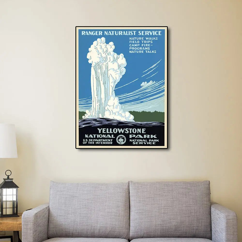8.5" x 11" Yellowstone National Park c1938 Vintage Travel Poster Wall Art Homeroots Home Decor