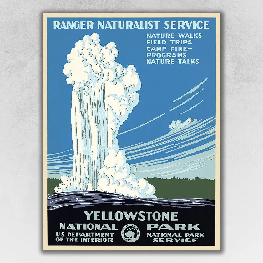 8.5" x 11" Yellowstone National Park c1938 Vintage Travel Poster Wall Art Homeroots Home Decor
