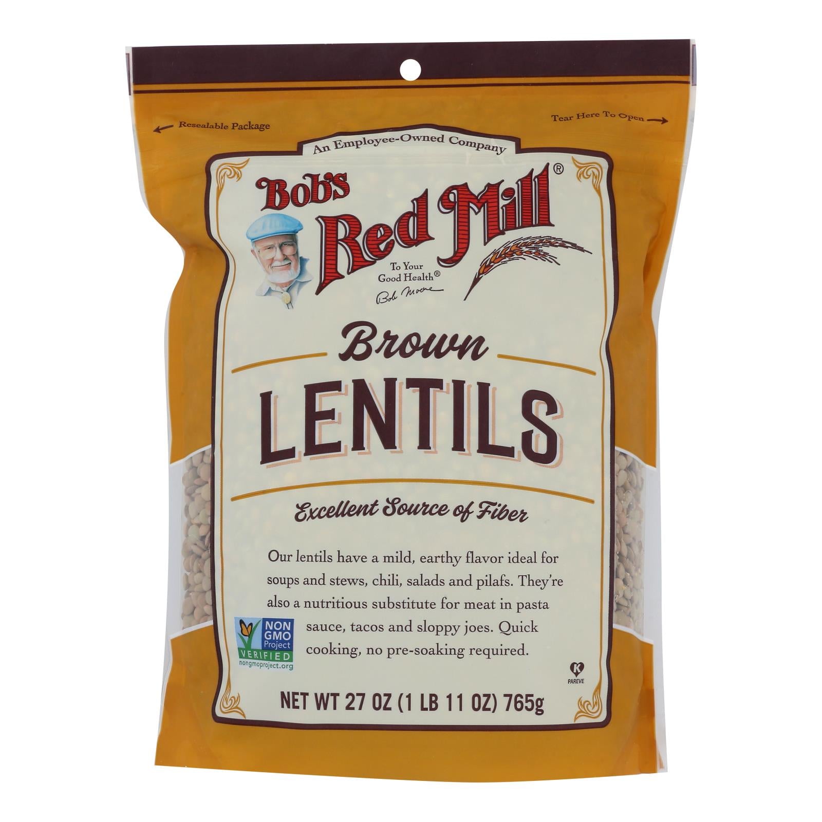 Bob's Red Mill - Beans Brown Lentils - Case Of 4-27 Oz - GreatEagleInc