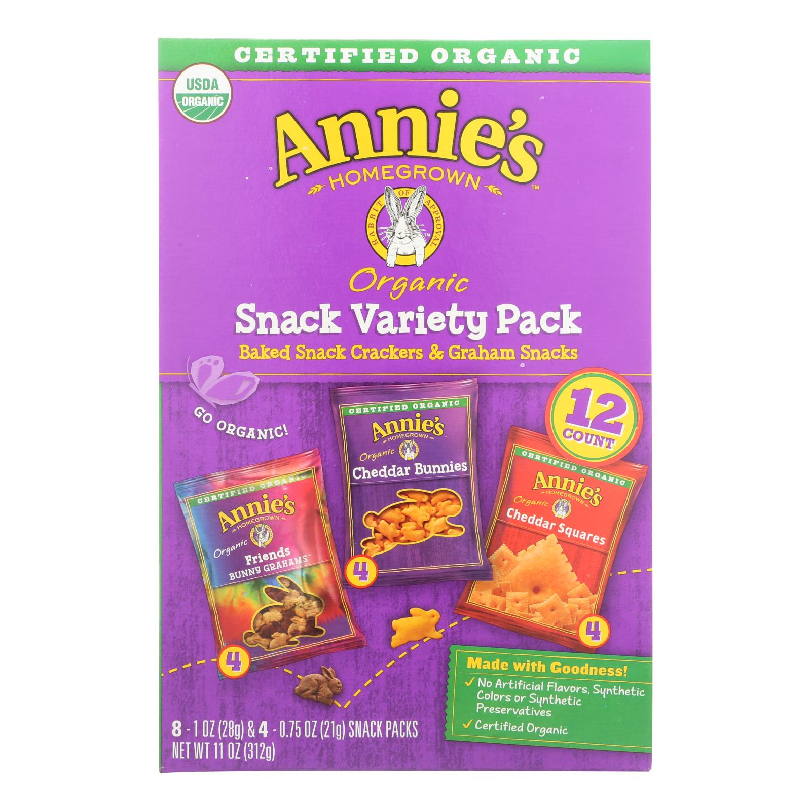 Annie's Homegrown Snack Pack - Organic - Variety - 12ct - Case Of 6 - 12 Count - GreatEagleInc