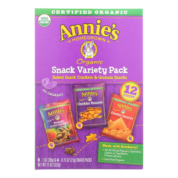Annie's Homegrown Snack Pack - Organic - Variety - 12ct - Case Of 6 - 12 Count - GreatEagleInc