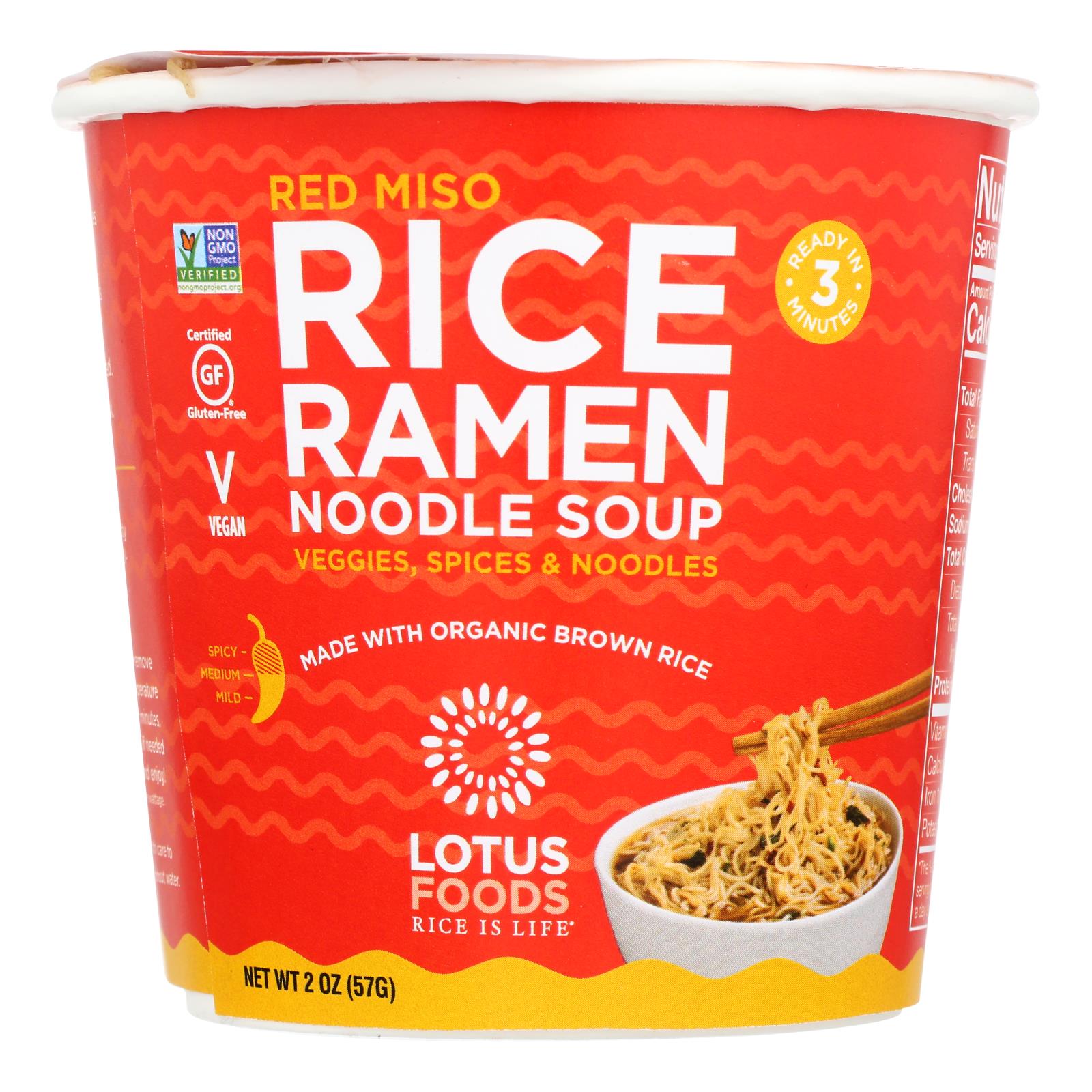 Lotus Foods Red Miso Rice Ramen Noodle Soup - Case Of 6 - 2 Oz - GreatEagleInc
