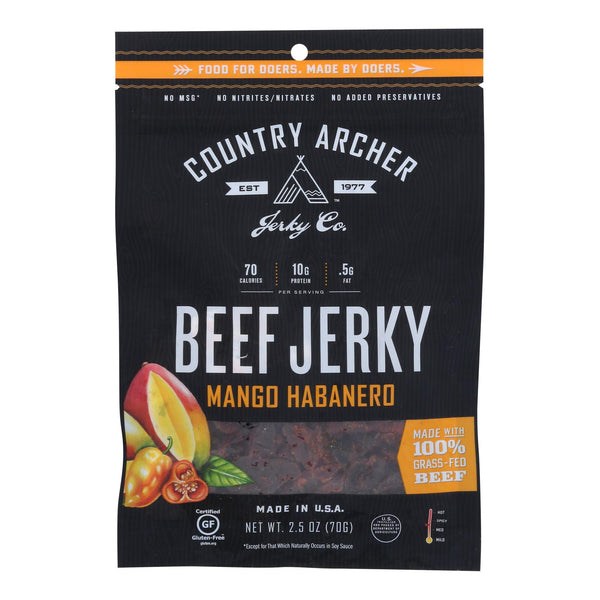 Country Archer - Jerky Beef Mango Habanero - Case Of 12-2.5 Oz - GreatEagleInc