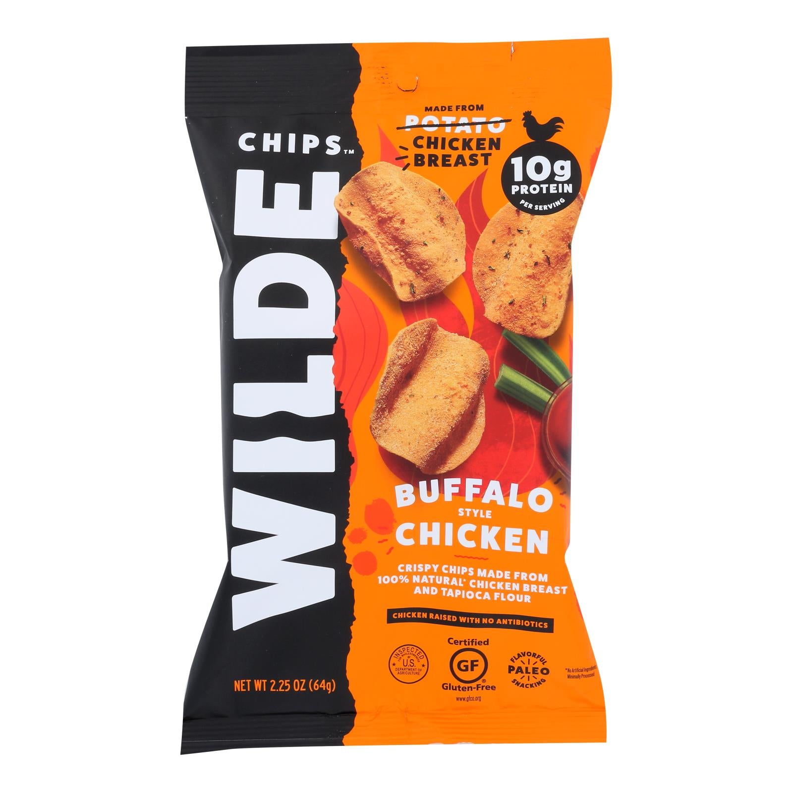 Wilde - Chicken Chips Buffalo - Case Of 12 - 2.25 Oz - GreatEagleInc